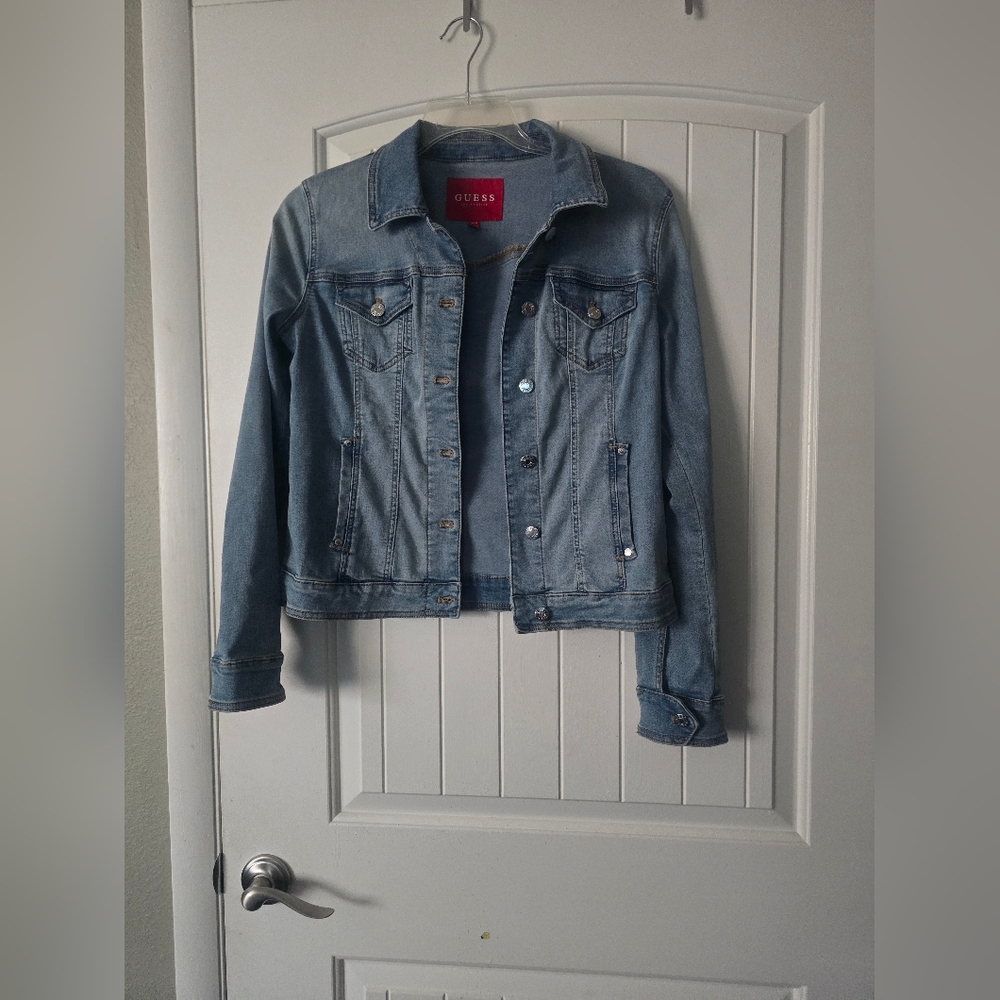 GUESS Women's Light Blue Denim Jacket